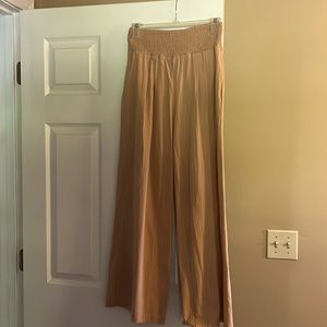 Wide leg wide waist band pants